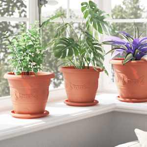 Kruhový květinový tácek 6 pcs Cihlově červená Ø 17,5 x 2 cm - obrázek 4