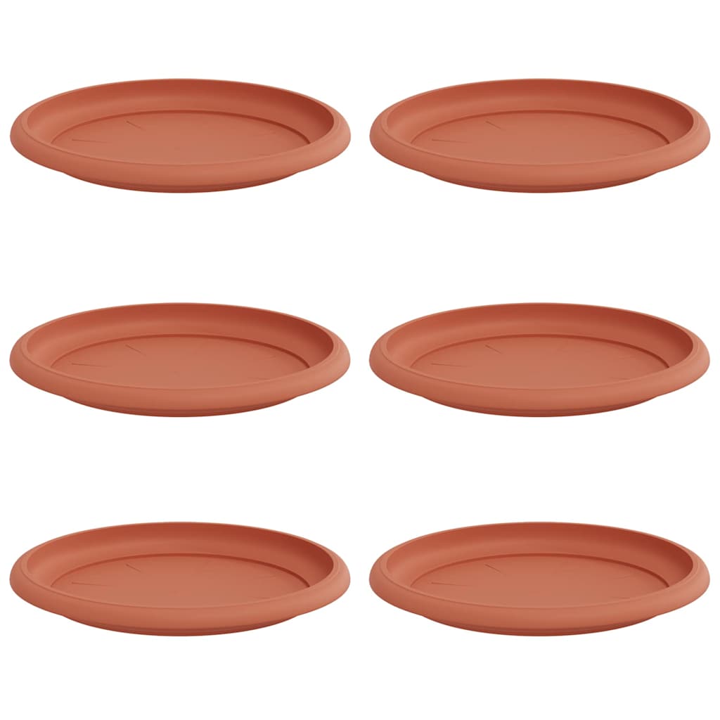 Tavă rotundă pentru flori 6 pcs Roșu cărămidă Ø 14 x 2 cm [1]