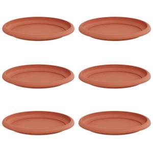 Kruhový květinový tácek 6 pcs Cihlově červená Ø 17,5 x 2 cm - obrázek 2
