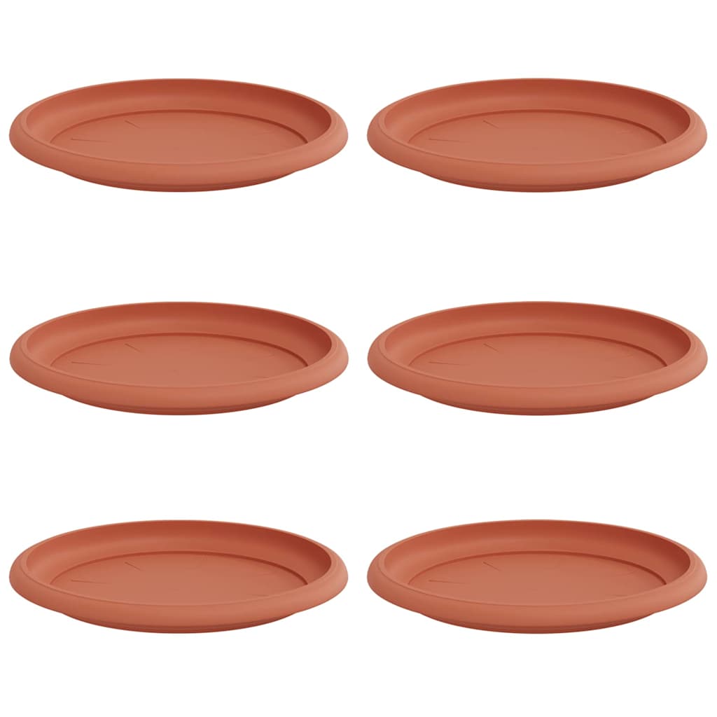 Tavă rotundă pentru flori 6 pcs Roșu cărămidă Ø 14 x 2 cm [1]