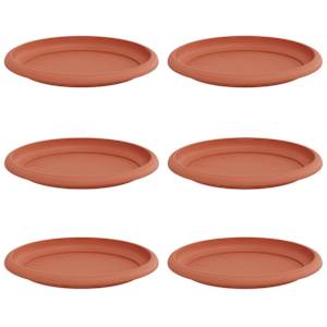 Kruhový květinový tácek 6 pcs Cihlově červená Ø 19 x 2 cm Plast - obrázek 2