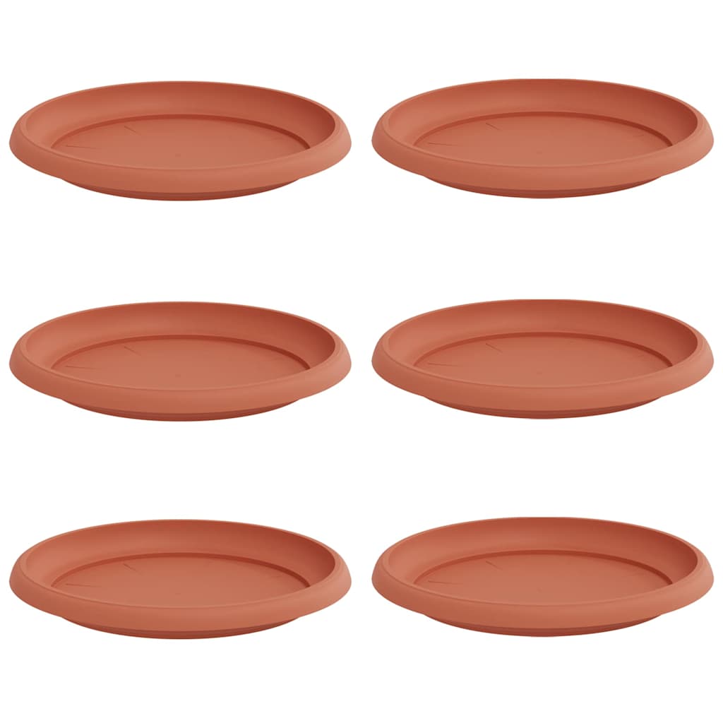 Tavă rotundă pentru flori 6 pcs Roșu cărămidă Ø 14 x 2 cm [1]