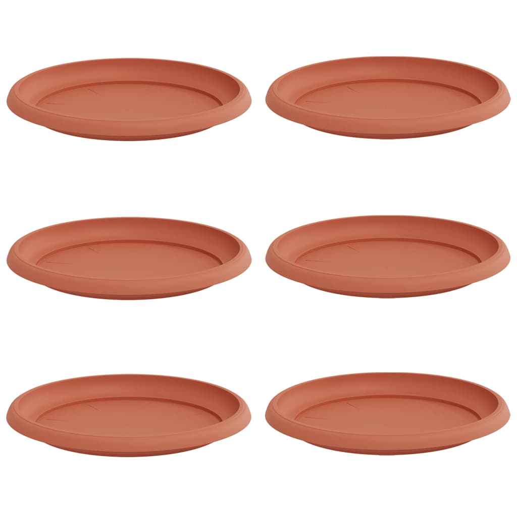 Tavă rotundă pentru flori 6 pcs Roșu cărămidă Ø 14 x 2 cm [1]