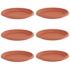 Kruhový květinový tácek 6 pcs Cihlově červená Ø 23,5 x 2,5 cm - obrázek 2