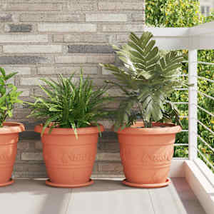 Kruhový květinový tácek 6 pcs Cihlově červená Ø 27 x 2,5 cm - obrázek 1