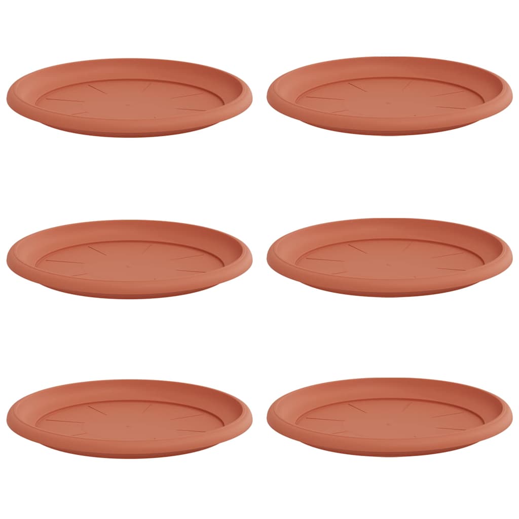 Tavă rotundă pentru flori 6 pcs Roșu cărămidă Ø 14 x 2 cm [1]
