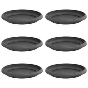 vidaXL Ringikujuline Lilletaldrik 6 tk Must &Oslash; 14 x 2 cm Plastmass