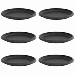Kruhový květinový tácek 6 pcs Černá Ø 17,5 x 2 cm Plast - obrázek 2