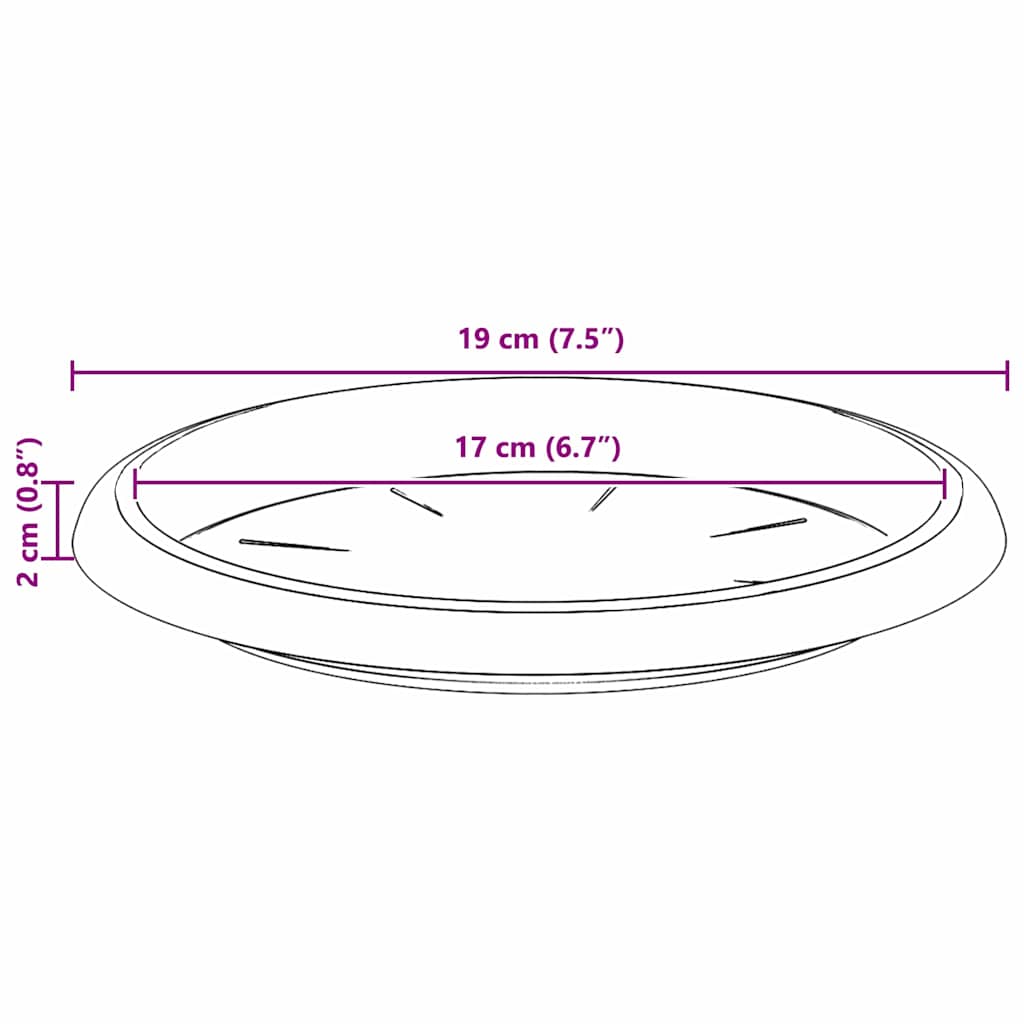 Tavă rotundă pentru flori 6 pcs Negru Ø 14 x 2 cm Plastic [9]