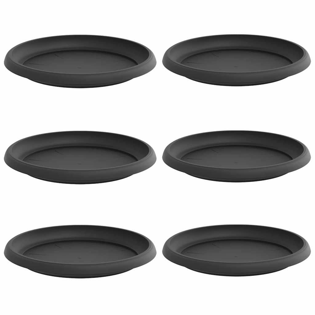 Ronde Bloemenschalen 6 pcs Zwart Ø 14 x 2 cm Kunststof image 2