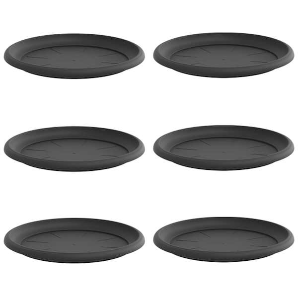 vidaXL Ringikujuline Lilletaldrik 6 tk Must &Oslash; 27 x 2,5 cm Plastmass