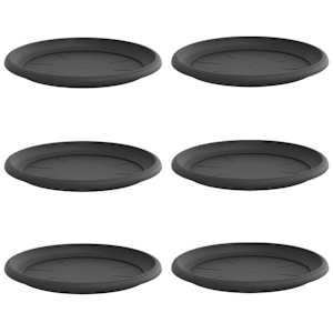 Kruhový květinový tácek 6 pcs Černá Ø 14 x 2 cm Plast - obrázek 2