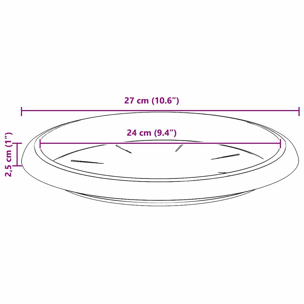 Tavă rotundă pentru flori 6 pcs Negru Ø 14 x 2 cm Plastic [9]