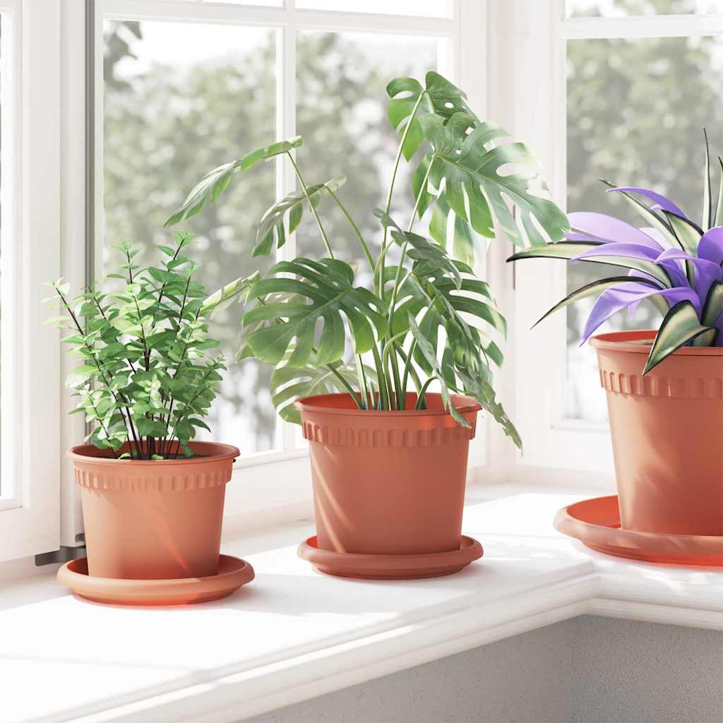 Tavă rotundă pentru flori 24 pcs Roșu cărămidă Ø 14 x 2 cm [3]