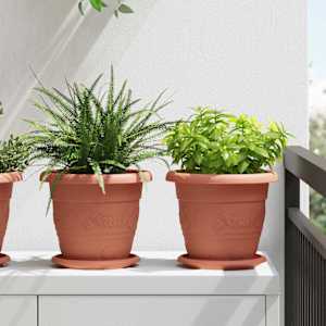 Kruhový květinový tácek 24 pcs Cihlově červená Ø 14 x 2 cm - obrázek 1
