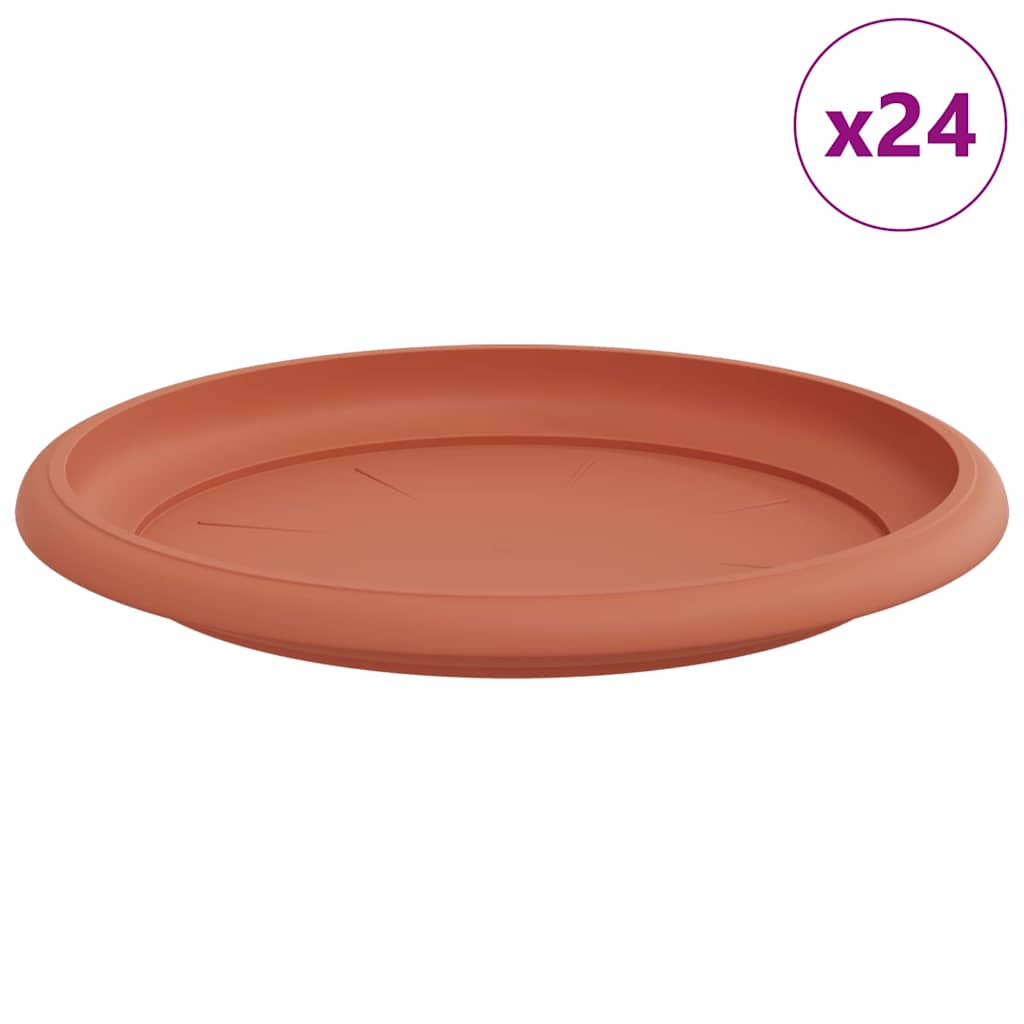 Tavă rotundă pentru flori 24 pcs Roșu cărămidă Ø 14 x 2 cm [1]
