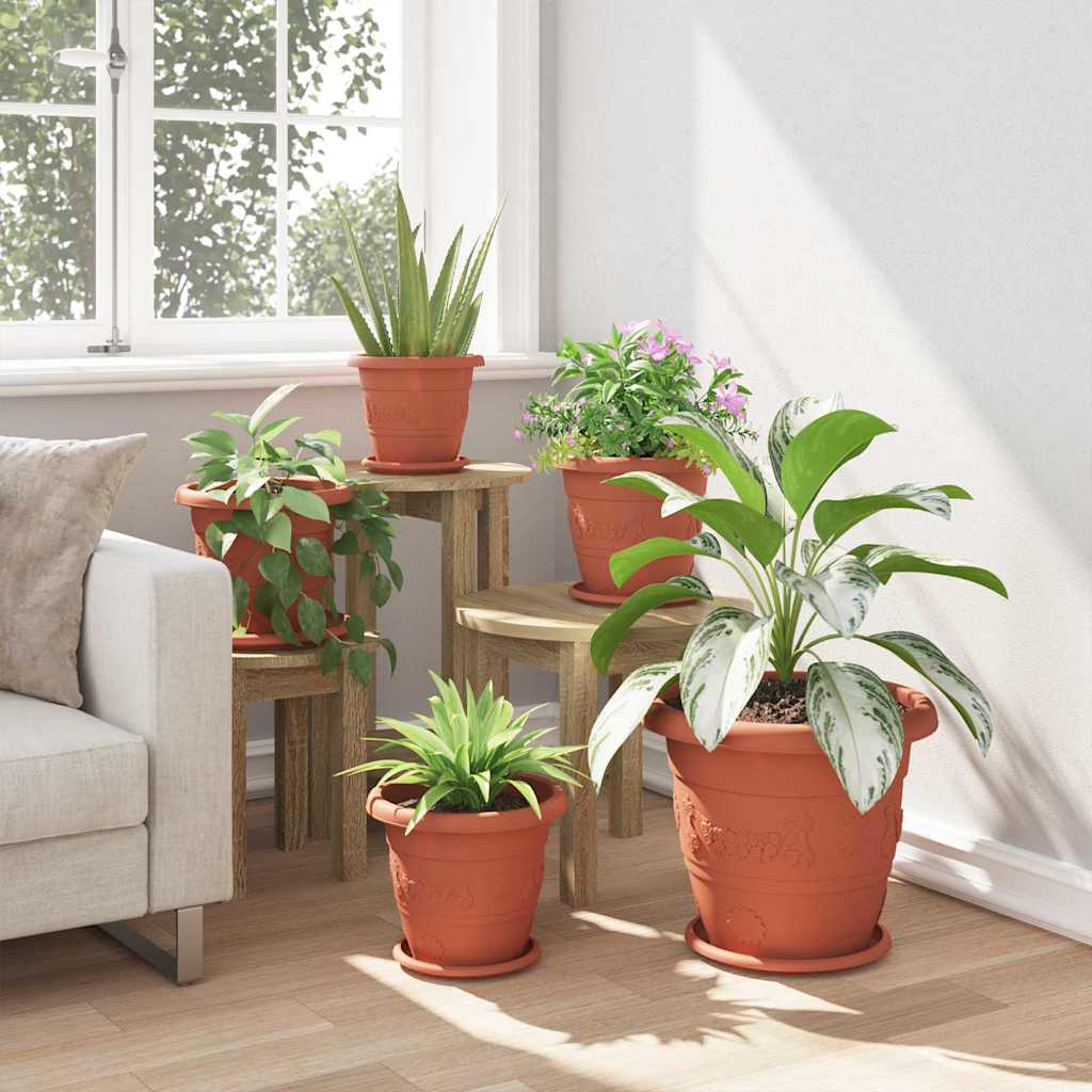 Tavă rotundă pentru flori 24 pcs Roșu cărămidă Ø 14 x 2 cm [3]