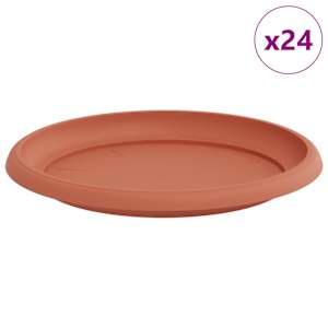 Kruhový květinový tácek 24 pcs Cihlově červená Ø 23,5 x 2,5 cm - obrázek 2