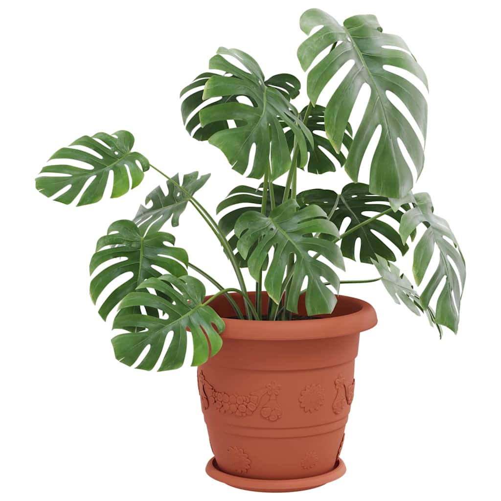 Tavă rotundă pentru flori 24 pcs Roșu cărămidă Ø 14 x 2 cm [2]