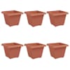 vidaXL Ruutlillepott 6 tk Kohviroosa 38 x 38 x 30 cm Plastmass