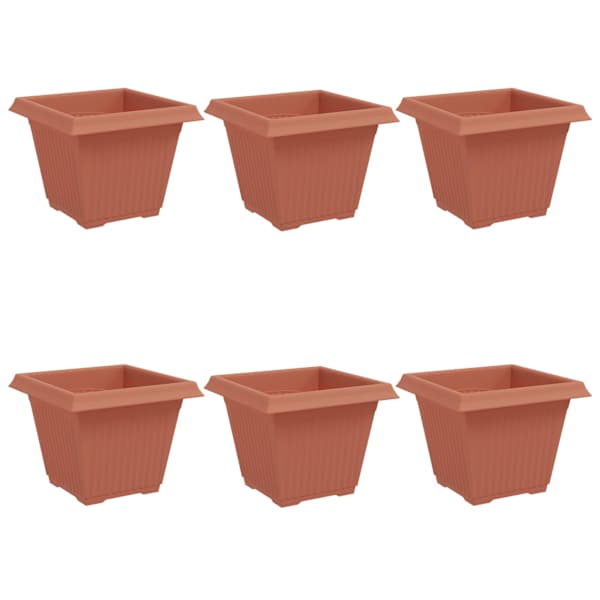 vidaXL Ruutlillepott 6 tk Kohviroosa 38 x 38 x 30 cm Plastmass