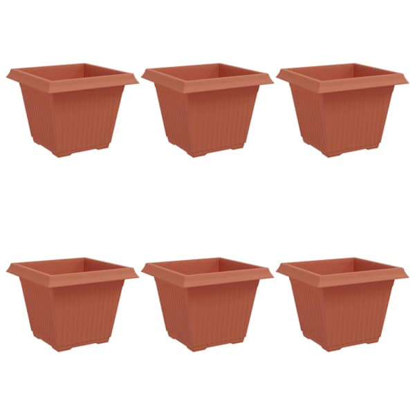 vidaXL Ruutlillepott 6 tk Kohviroosa 43 x 43 x 33,5 cm Plastmass