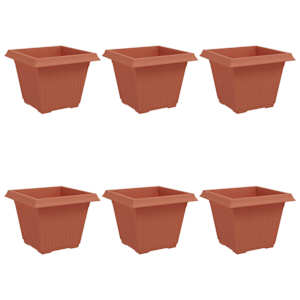 Čtvercový květináč 6 pcs Cihlově červená 43 x 43 x 33,5 cm - obrázek 2