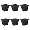 vidaXL Ruutlillepott 6 tk Must 20 x 20 x 16 cm Plastmass