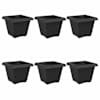 vidaXL Ruutlillepott 6 tk Must 38 x 38 x 30 cm Plastmass