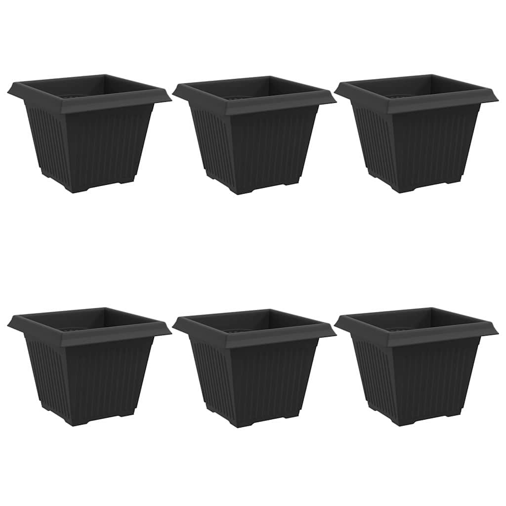 Thumbnail - vidaXL Quadratischer Blumentopf 6 pcs Schwarz 38 x 38 x 30 cm