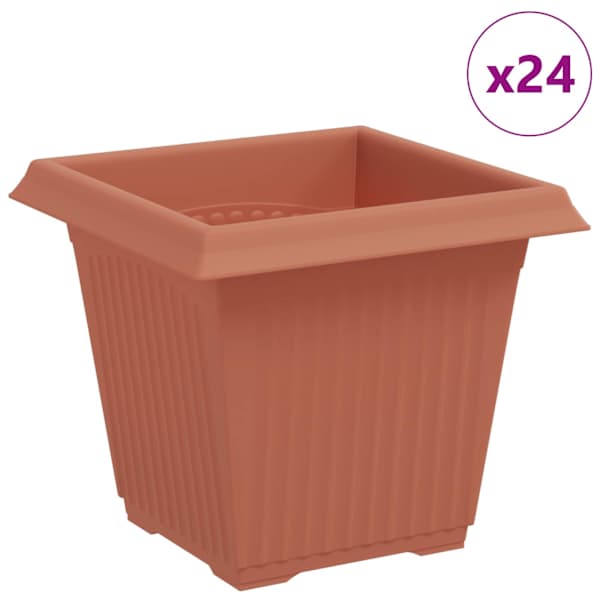 vidaXL Ruutlillepott 24 tk Kohviroosa 16 x 16 x 14 cm Plastmass
