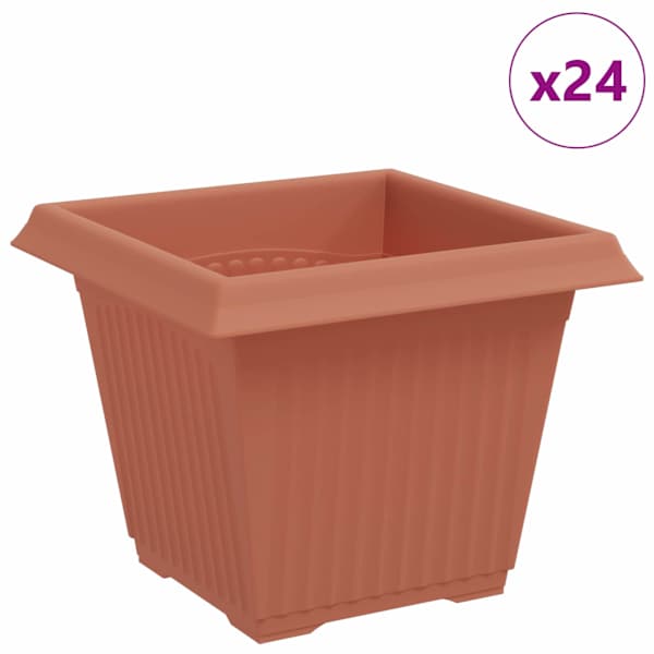vidaXL Ruutlillepott 24 tk Kohviroosa 20 x 20 x 16 cm Plastmass
