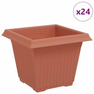 Čtvercový květináč 24 pcs Cihlově červená 20 x 20 x 16 cm Plast - obrázek 2