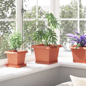 Čtvercový květináč 24 pcs Cihlově červená 23 x 23 x 17,5 cm - obrázek 4