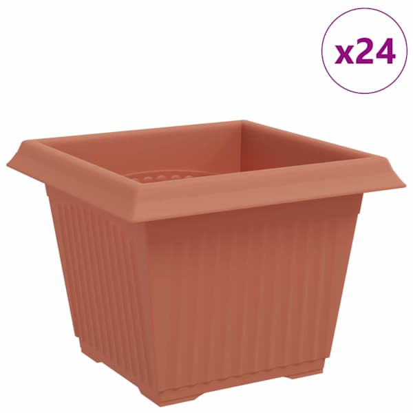vidaXL Ruutlillepott 24 tk Kohviroosa 23 x 23 x 17,5 cm Plastmass