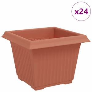 Čtvercový květináč 24 pcs Cihlově červená 23 x 23 x 17,5 cm - obrázek 2