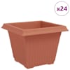 vidaXL Ruutlillepott 24 tk Kohviroosa 28,5 x 28,5 x 22 cm Plastmass