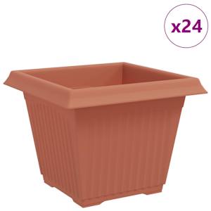 Čtvercový květináč 24 pcs Cihlově červená 28,5 x 28,5 x 22 cm - obrázek 2