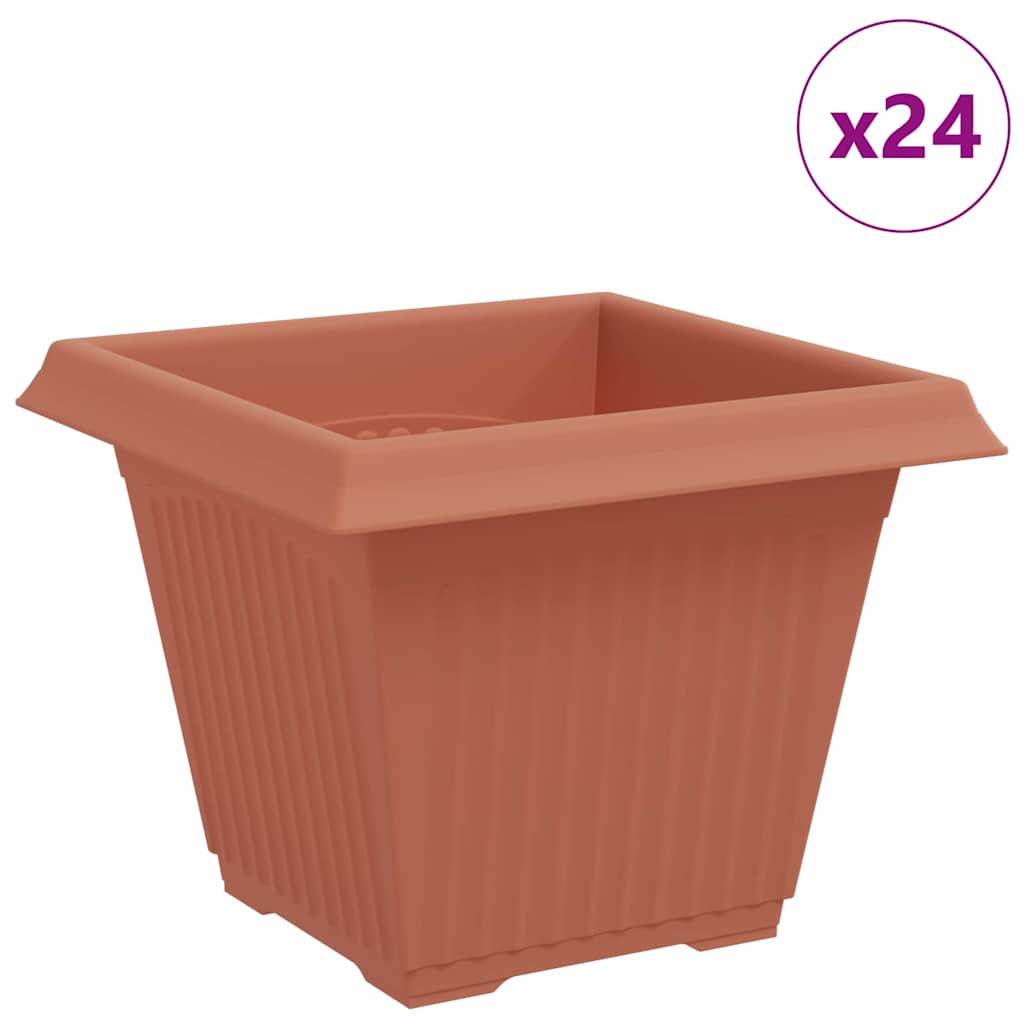 Vază pătrată pentru flori 24 pcs Roșu cărămidă [1]