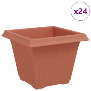 Čtvercový květináč 24 pcs Cihlově červená 38 x 38 x 30 cm Plast - obrázek 2