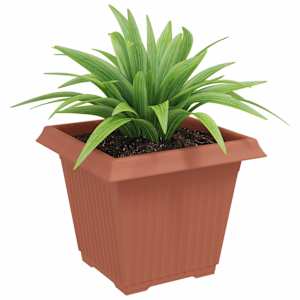 Čtvercový květináč 24 pcs Cihlově červená 38 x 38 x 30 cm Plast - obrázek 3