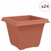 vidaXL Ruutlillepott 24 tk Kohviroosa 43 x 43 x 33,5 cm Plastmass