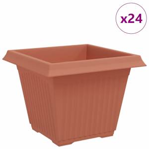 Čtvercový květináč 24 pcs Cihlově červená 43 x 43 x 33,5 cm - obrázek 2