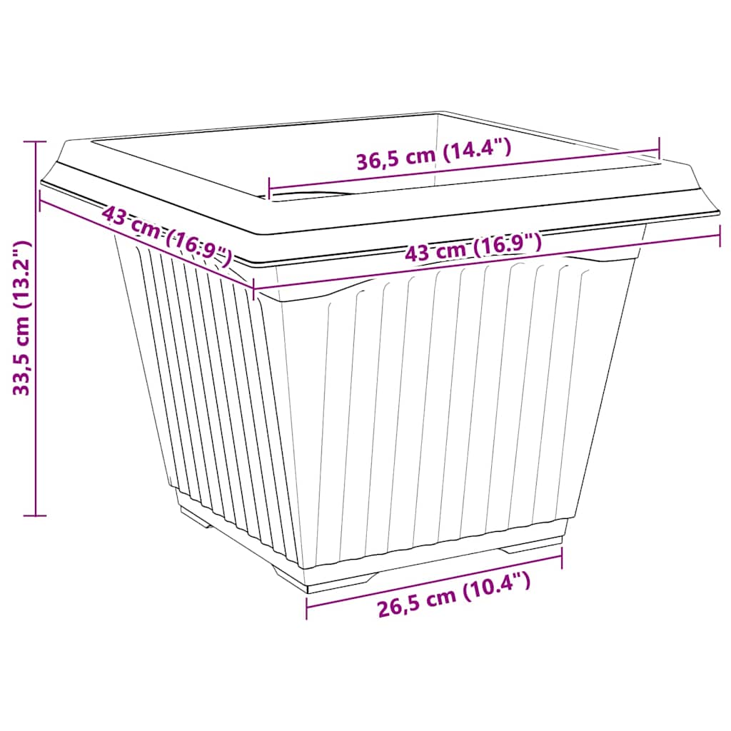 Vază pătrată pentru flori 24 pcs Roșu cărămidă [9]