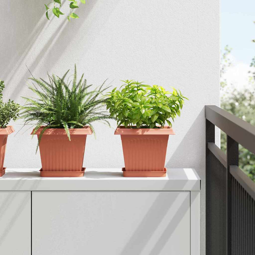 Vierkante Bloemenschotel 6 pcs Baksteenrood 15 x 15 x 2 cm image 1