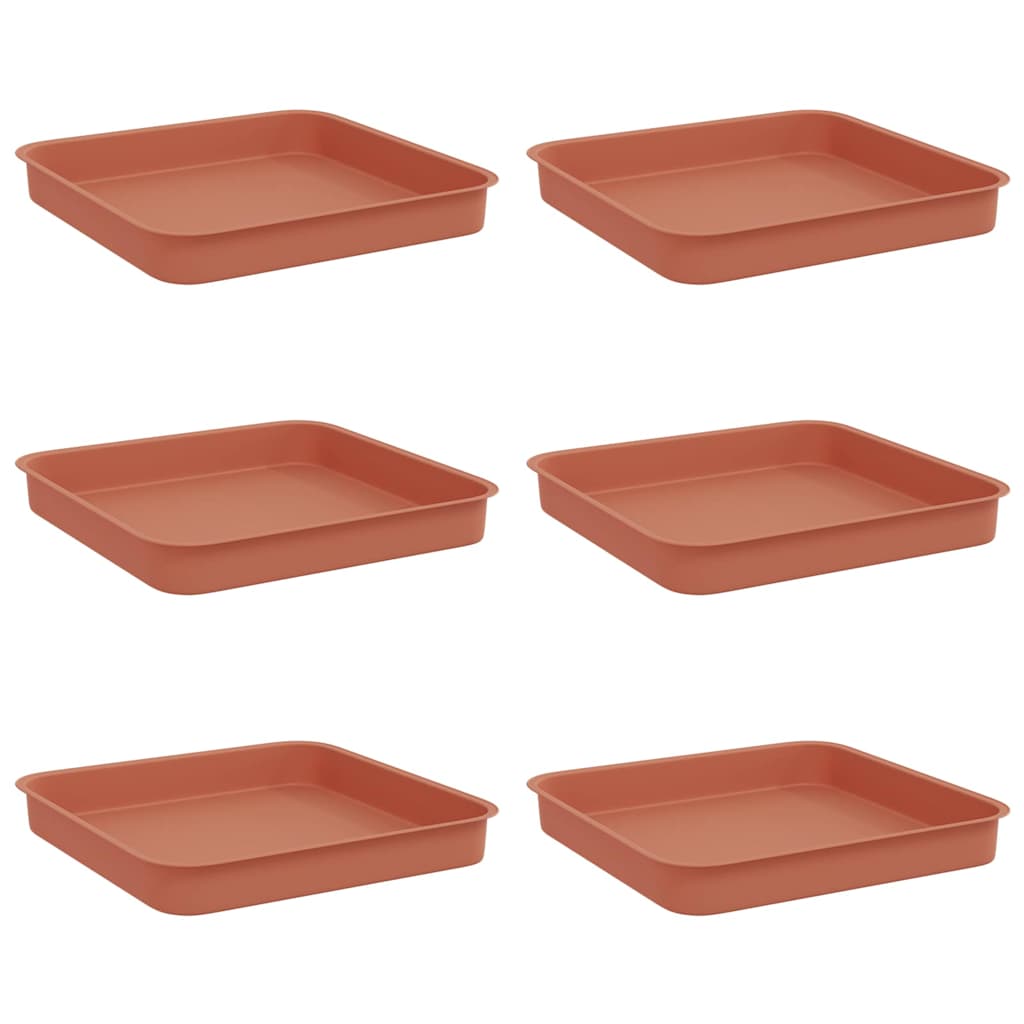 Vierkante Bloemenschotel 6 pcs Baksteenrood 15 x 15 x 2 cm image 2