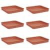 vidaXL Ruudu kujuline lille alus 6 tk Kohviroosa 15 x 15 x 2 cm