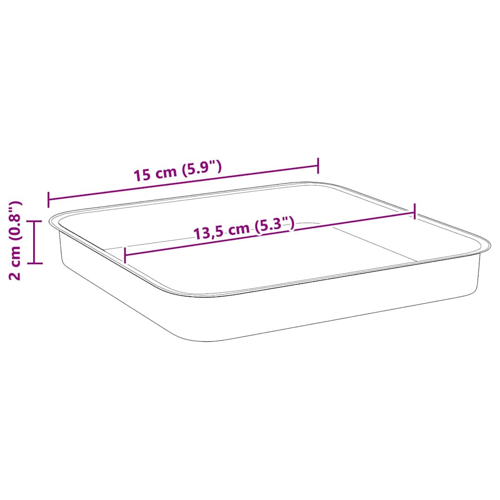 Vierkante Bloemenschotel 6 pcs Baksteenrood 15 x 15 x 2 cm image 10