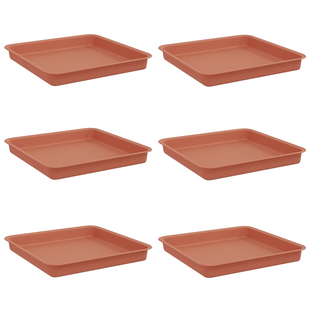 Vierkante Bloemenschotel 6 pcs Baksteenrood 18 x 18 x 2 cm image 2