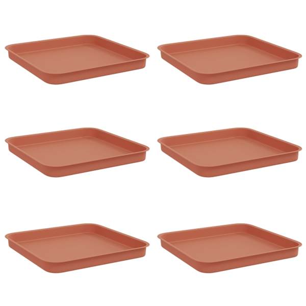 vidaXL Ruudu kujuline lille alus 6 tk Kohviroosa 21 x 21 x 2 cm